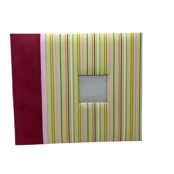 ChatterBox Postbound 8 x 8 inch Scrapbook Pink Green Stripe New Open Package - Picture 1 of 6
